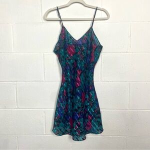 Vintage Y2K Slip Dress‎ Vibrant Floral Sheer Lingerie Etheral Fairy Whimsigoth S